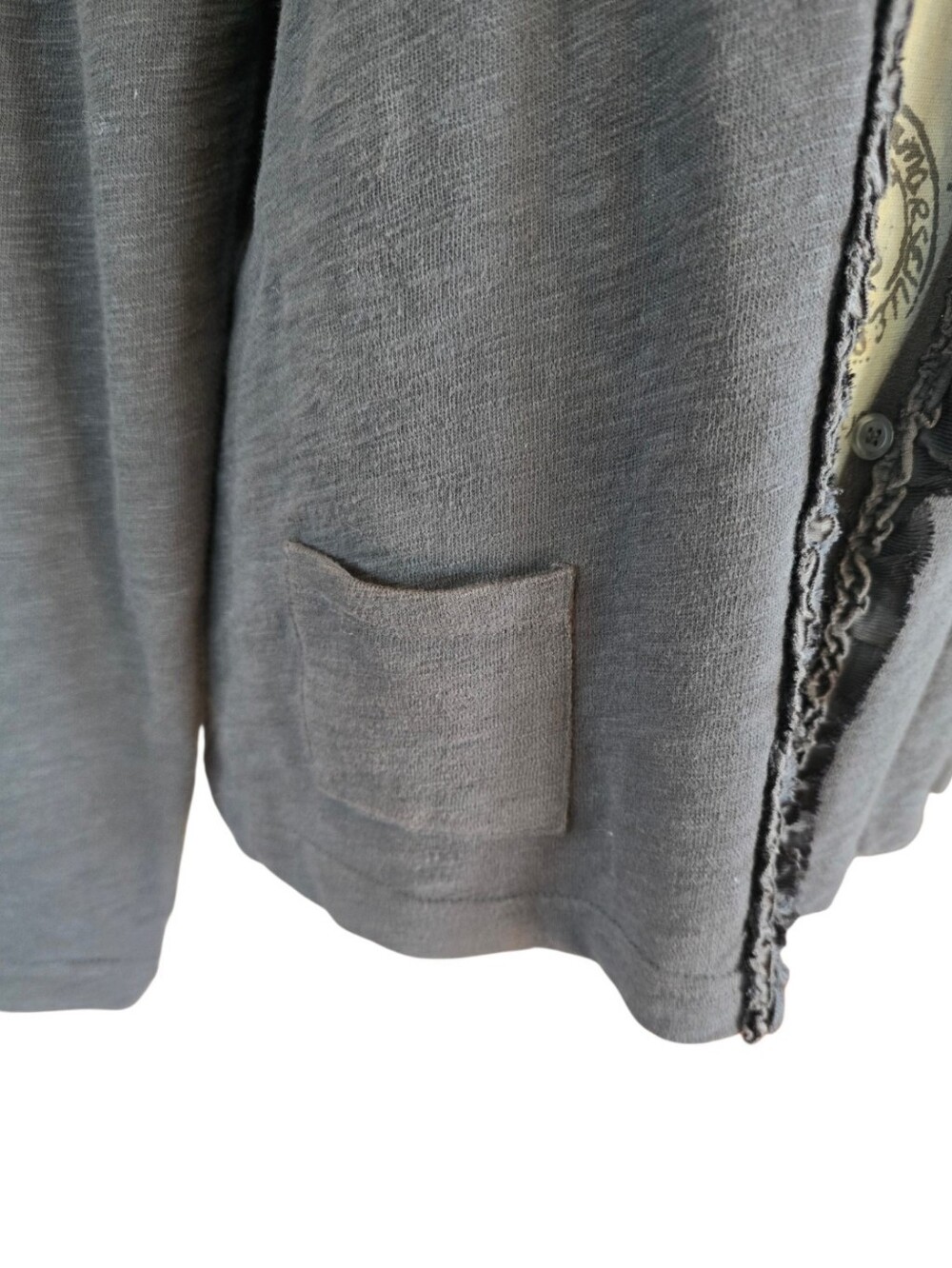 Eddie Bauer Ruffle Front Dark Gray Knit Button Cardigan XL - Picture 6 of 8